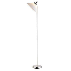 Fast Furnishings Contemporary Swivel Floor Lamp Satin Steel