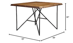 Alpine Furniture Live Edge Pub Table, Brown and Black