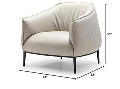 Light Grey Benbow Leisure Chair in Dark Faux Leather with Sanded Black Coated Steel Legs