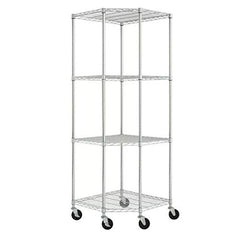 Heavy Duty 4-Tier Corner Storage Rack w/ Casters