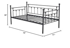 Twin Classic Black Metal Daybed Frame