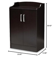 Verdell Modern and Contemporary Wenge Brown Finished Shoe Cabinet
