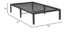 Fast Furnishings Twin XL Black Metal Platform Bed