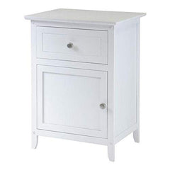 White 1-Drawer Bedroom Nightstand Bedside Cabinet