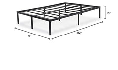 Fast Furnishings King Modern Black Metal Platform Bed
