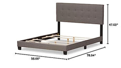 Brookfield Grid-Tufting Bed Grey/Full