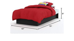 Twin Platform Bed Frame in Black Wood Finish