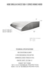 CHX2230SQB-1 Brillia 30-inch Under Cabinet Range Hood, 3-Speed, 680 CFM, LED Lights, Baffle Filters, Stainless Steel
