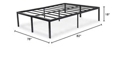 Fast Furnishings King 18 inch Black Metal Platform Bed