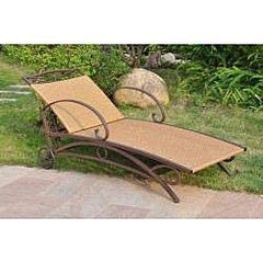 Resin Wicker Steel Chaise Lounge Recliner