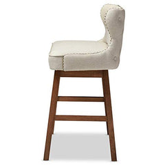 Baxton Studio Gradisca Modern and Contemporary Light Beige Fabric Button-tufted Upholstered Bar Bench Banquette