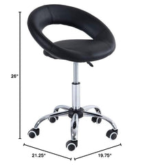 Black Saddle Adjustable Swivel Massage Stool Chair