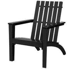 A sturdy black wooden chair with armrests and legs, suitable for various settings.
