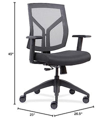Mid-Back Chairs with Mesh Back & Fabric Seat