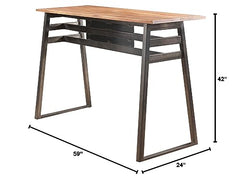 Scarus Bar Table in Natural and Gunmetal