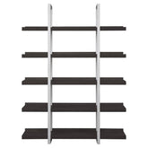 K103 Contemporary Open Bookcase with 5 Shelves in Espresso