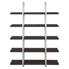 K103 Contemporary Open Bookcase with 5 Shelves in Espresso