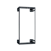 A black wall-mounted rack with two holes, designed for easy installation and organization.