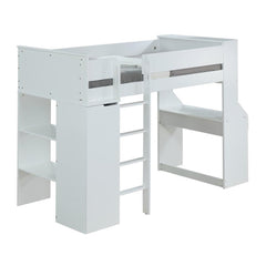 Ragna Wooden Frame Loft Bed in White