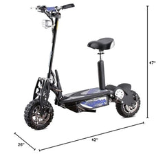 MotoTec Chaos 2000w 60v 15ah Lithium 32 MPH Electric Scooter Folding Frame Seat