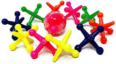 JA-RU Jumbo Jax Toy Set w/Rubber Ball (24 Jax Set) Rainbow Neon Color Jacks Game for Kids & Adults. Classic Retro Toys. Bulk Birthday Party Favors Vintage Stocking Stuffers Pinata Filler. 731-24p