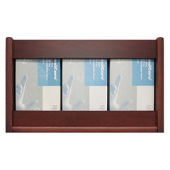 3-Pocket Rectangle Glove/Tissue Box Holder, Mahogany