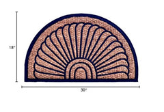 Half Round Rubber Back Coir Doormat, Fan, 18-Inch by 30-Inch