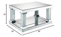 Coffee Table, Mirrored and Faux Crystals
