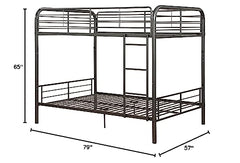 Bristol Metal Full Over Full Bunk Bed in Gunmetal