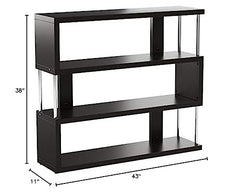 3-Shelf, Dark Brown Barnes Modern Bookcase