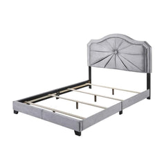 Frankie Queen Bed in Gray Velvet