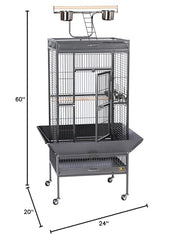 3152BLK Pet Products Wrought Iron Select Bird Cage, Black Hammertone,24'' x 20'' x 60''