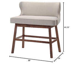 Baxton Studio Gradisca Modern and Contemporary Light Beige Fabric Button-tufted Upholstered Bar Bench Banquette