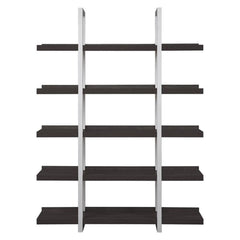 K103 Contemporary Open Bookcase with 5 Shelves in Espresso