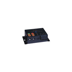 A black electronic device featuring four distinct buttons on its surface