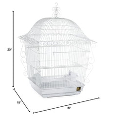 Jumbo Scrollwork Bird Cage 220W White, 18-Inch by 18-Inch by 25-Inch