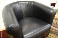 Julian Black Faux Leather Club Chair with 360 Degree Swivel