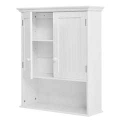 White Wall Mount Bathroom Cabinet w/ Storage Shelf