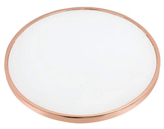 Alivia Coffee Table in White Glass and Rose Gold