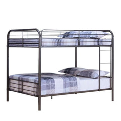 Bristol Metal Full Over Full Bunk Bed in Gunmetal