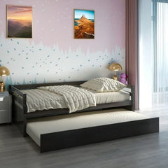 Twin/Twin Dorm Style Trundle Daybed Frame Espresso