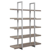 K103 Contemporary Open Bookcase with 5 Shelves in Gray