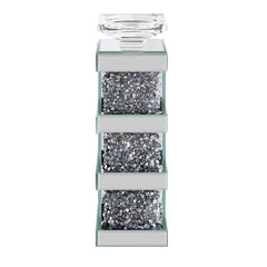 Noralie Accent Candleholder in Mirrored and Faux Diamonds