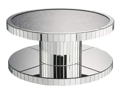 Coffee Table, Mirrored and Faux Stones