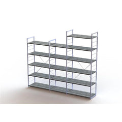 Modern ?Freestanding Bookcases in Wood and Steel with Durable Non-Scratch Shelves, Levelling Feet, for Office, Library, Study Room, Living Room, 15.75 x 33 x 79 in., Brown