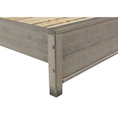 Fast Furnishings Queen Grey Wood Bed with Headboard