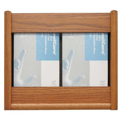 2-Pocket Rectangle Glove/Tissue Box Holder, Medium Oak