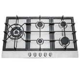 850SLTX-E 30 in. Gas Cooktop with 5 Burners, Counter-Top Cooker with Cast Iron Grate Stove-Top, Melt-Proof Metal Knobs in Stainless Steel
