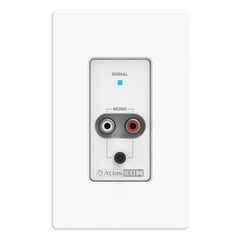 A white wall switch featuring two standard buttons and one prominent red button.