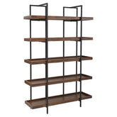 Rustic Distressed Etagere Bookcase 49x75x15 Inches